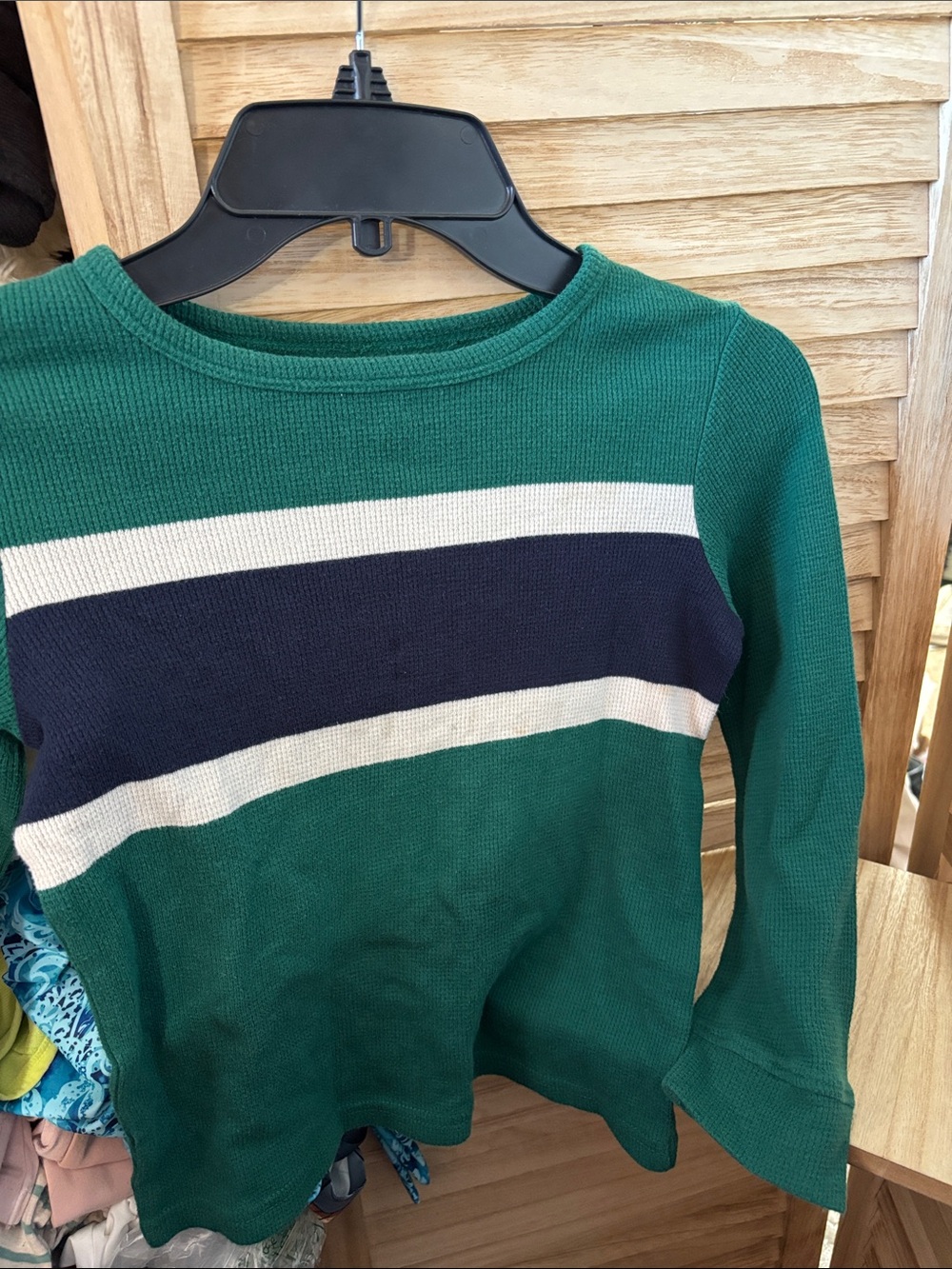 The Children's Place Green Striped Crewneck Tee 5T